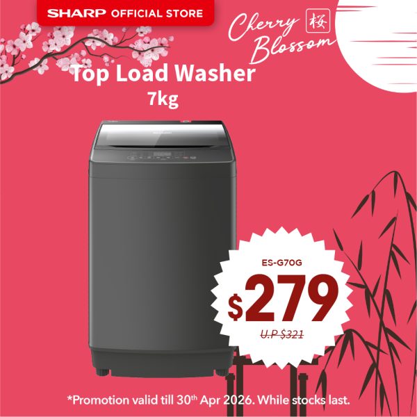 [SAKURA SALE] SHARP Top Load Washer (7.0kg) ES-G70G