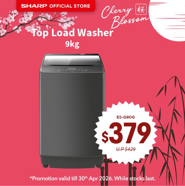 [SAKURA SALE] SHARP Top Load Washer (9.0kg) ES-G90G