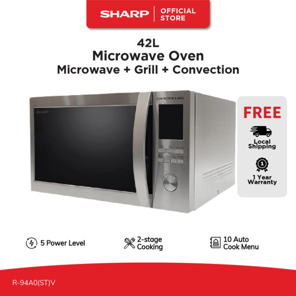 Sharp 42L Microwave Oven with Grill and Convection R-94A0(ST)V