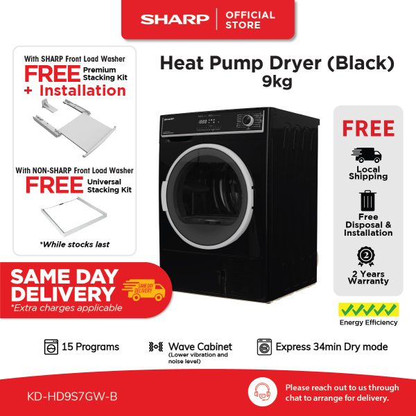 [EPP] Sharp 9kg Heat Pump Dryer KD-HD9S7GW-B