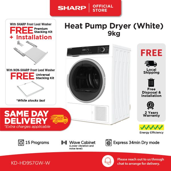 [EPP] Sharp 9kg Heat Pump Dryer KD-HD9S7GW-W