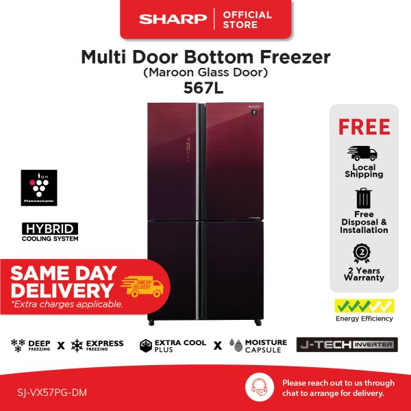 SHARP 567L Multi Doors Refrigerator SJ-VX57PG-DM