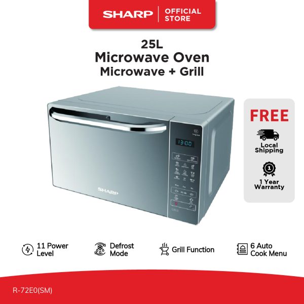 SHARP 25L Microwave Oven with Grill R-72E0(SM)