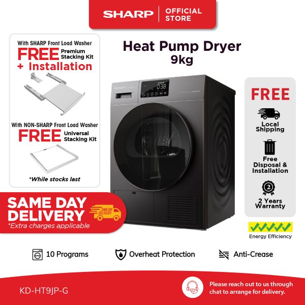 Sharp 9kg Heat Pump Dryer KD-HT9JP-G