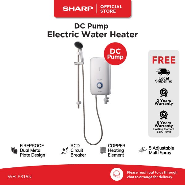 SHARP Instant Water Heater with DC Pump (Silver) - WH-P315N