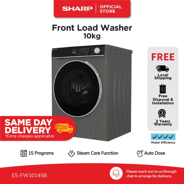 [EPP] SHARP Front Load Washer (10kg) ES-FW1014SB