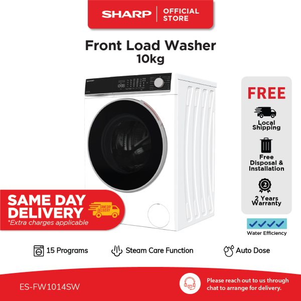 [EPP] SHARP Front Load Washer (10kg) ES-FW1014SW