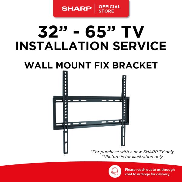 [TV INSTALLATION] TV FIXED Wall Mount Bracket (SLIM) + Installation Service (32" - 65")