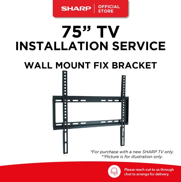 [TV INSTALLATION] TV FIXED Wall Mount Bracket (SLIM) + Installation Service (75")