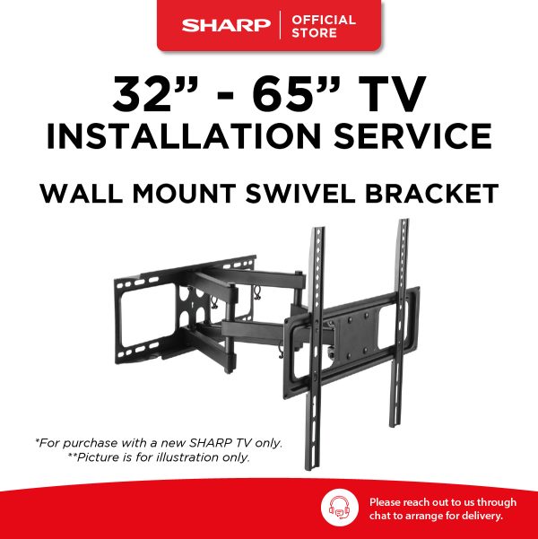 [TV INSTALLATION] TV Wall Mount Swivel Bracket l Swivel D.A + Installation Service (32" - 65")