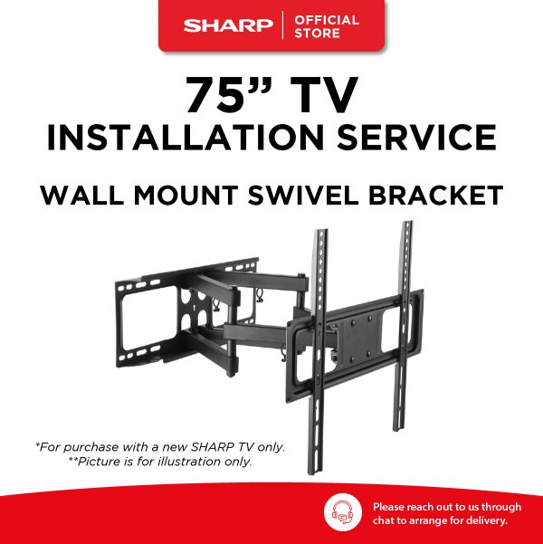 [TV INSTALLATION] TV Wall Mount Swivel Bracket l Swivel D.A + Installation Service (75")