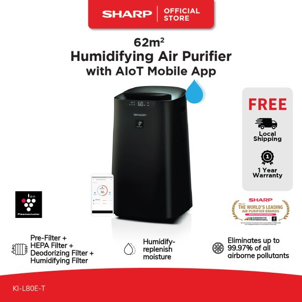 SHARP 62m² AIOT Humidifying Air Purifier - KI-L80E-T