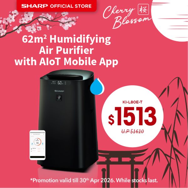 [SAKURA SALE] SHARP AIOT Humidifying Air Purifier 62m² - KI-L80E-T