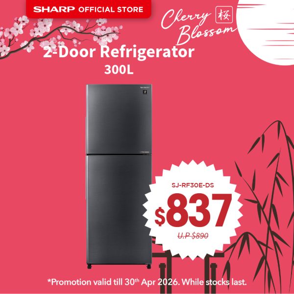 [SAKURA SALE] SHARP 300L 2-Door Refrigerator SJ-RF30E-DS