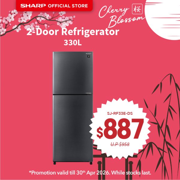 [SAKURA SALE] SHARP 330L 2-Door Refrigerator SJ-RF33E-DS