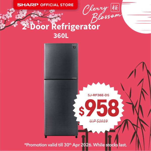 [SAKURA SALE] SHARP 360L 2-Door Refrigerator SJ-RF36E-DS
