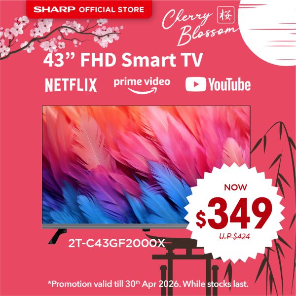[SAKURA SALE] SHARP 43'' 2K SMART TV 2T-C43GF2000X | 3 Years Warranty