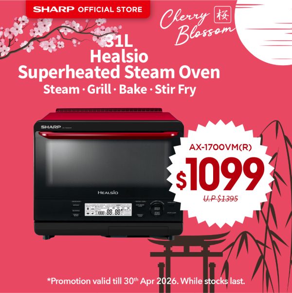 [SAKURA SALE] Sharp Healsio Superheated Steam Oven (31L) AX-1700VM(R)