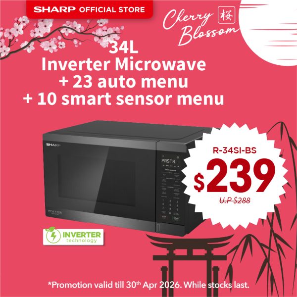[SAKURA SALE] SHARP 34L Microwave R-34SI-BS
