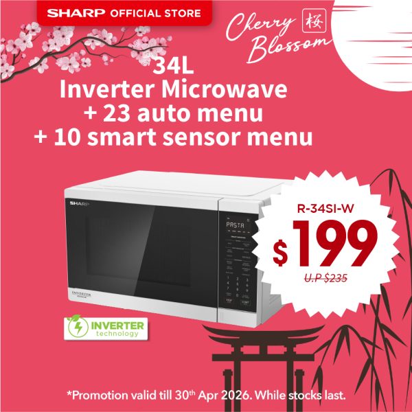 [SAKURA SALE] SHARP 34L Microwave R-34SI-W