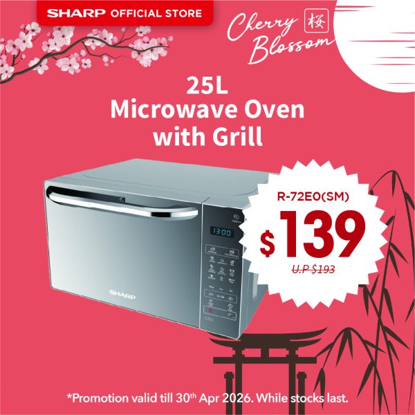 [SAKURA SALE] SHARP 25L Microwave Oven with Grill R-72E0(SM)