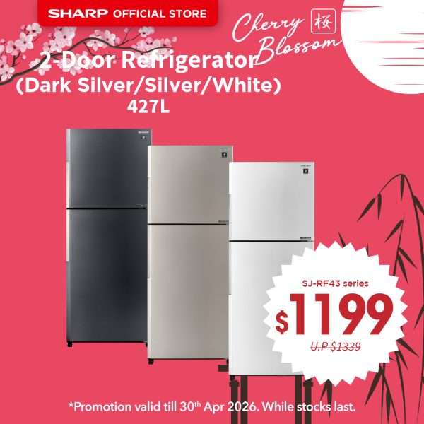 [SAKURA SALE] SHARP 427L 2-Door Refrigerator SJ-RF43E Series