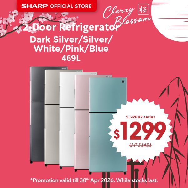 [SAKURA SALE] SHARP 469L 2-Door Refrigerator SJ-RF47E Series