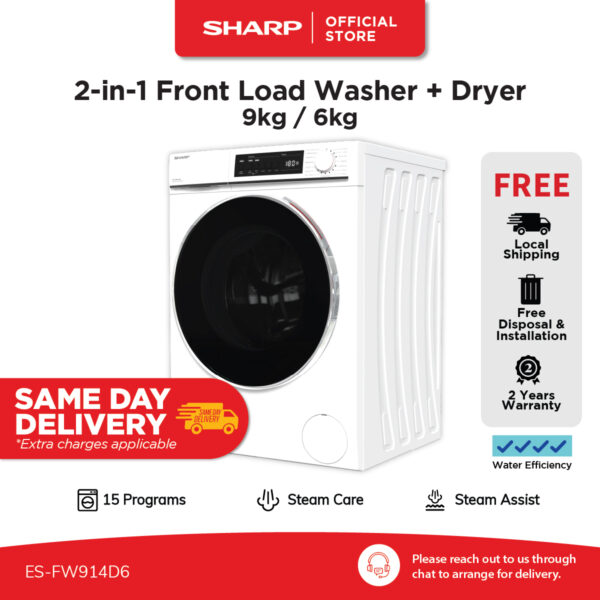 2-in-1 Front Load Washer Dryer Combo (9kg / 6kg) ES-FW914D6