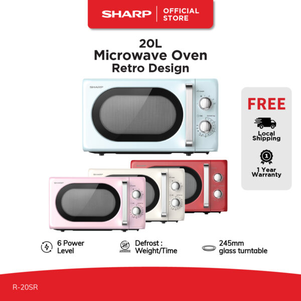 [NEW] Sharp 20L Solo Microwave Oven (Retro design) R-20SR