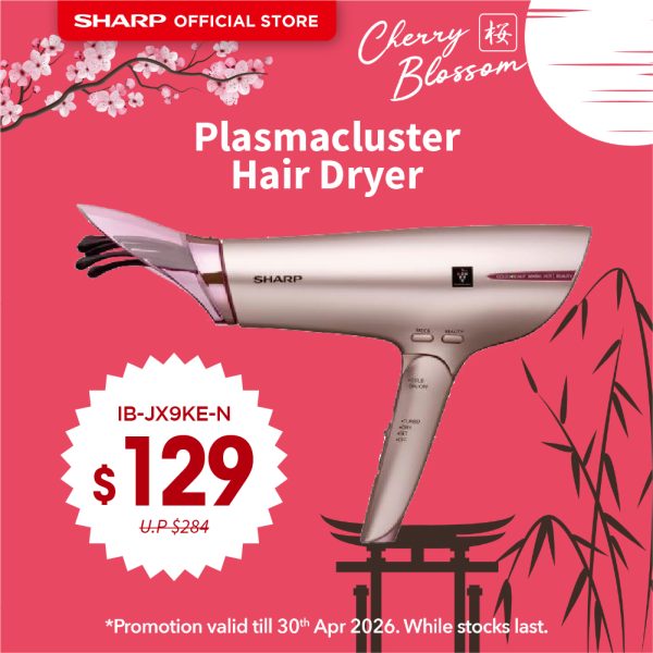 [SAKURA SALE] Plasmacluster HAIR SPA Hair Dryer IB-JX9KE-N